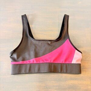 COR Adriatic Scoop Neck Sports Bra – Size L – Black / Pink Colorblock – NWT